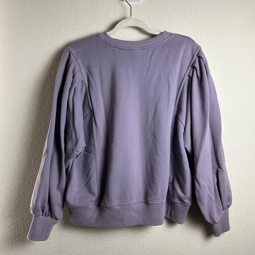 a new day | Size XL Purple Sweater Lilac Puff Sleeve Pullover Sweater
